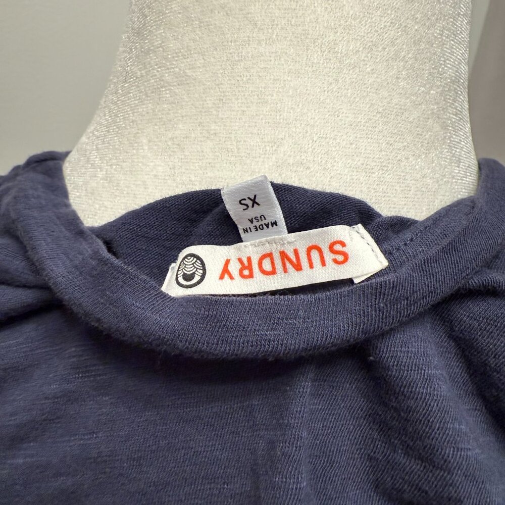 Sundry Good Vibes Blue Graphic Tee T-Shirt XS - Picture 3 of 5